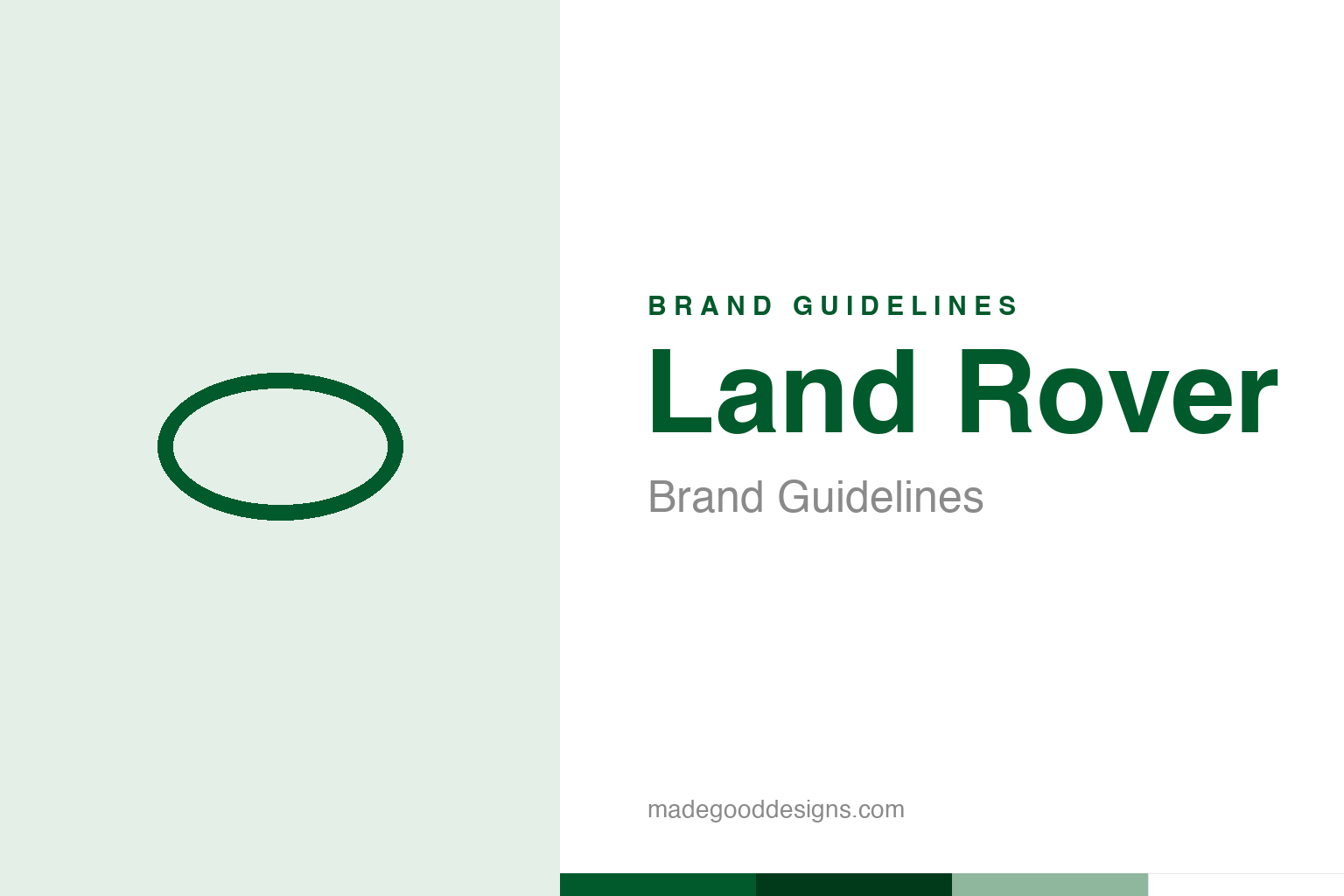 An abstract green oval — a trademark-safe homage to Land Rover