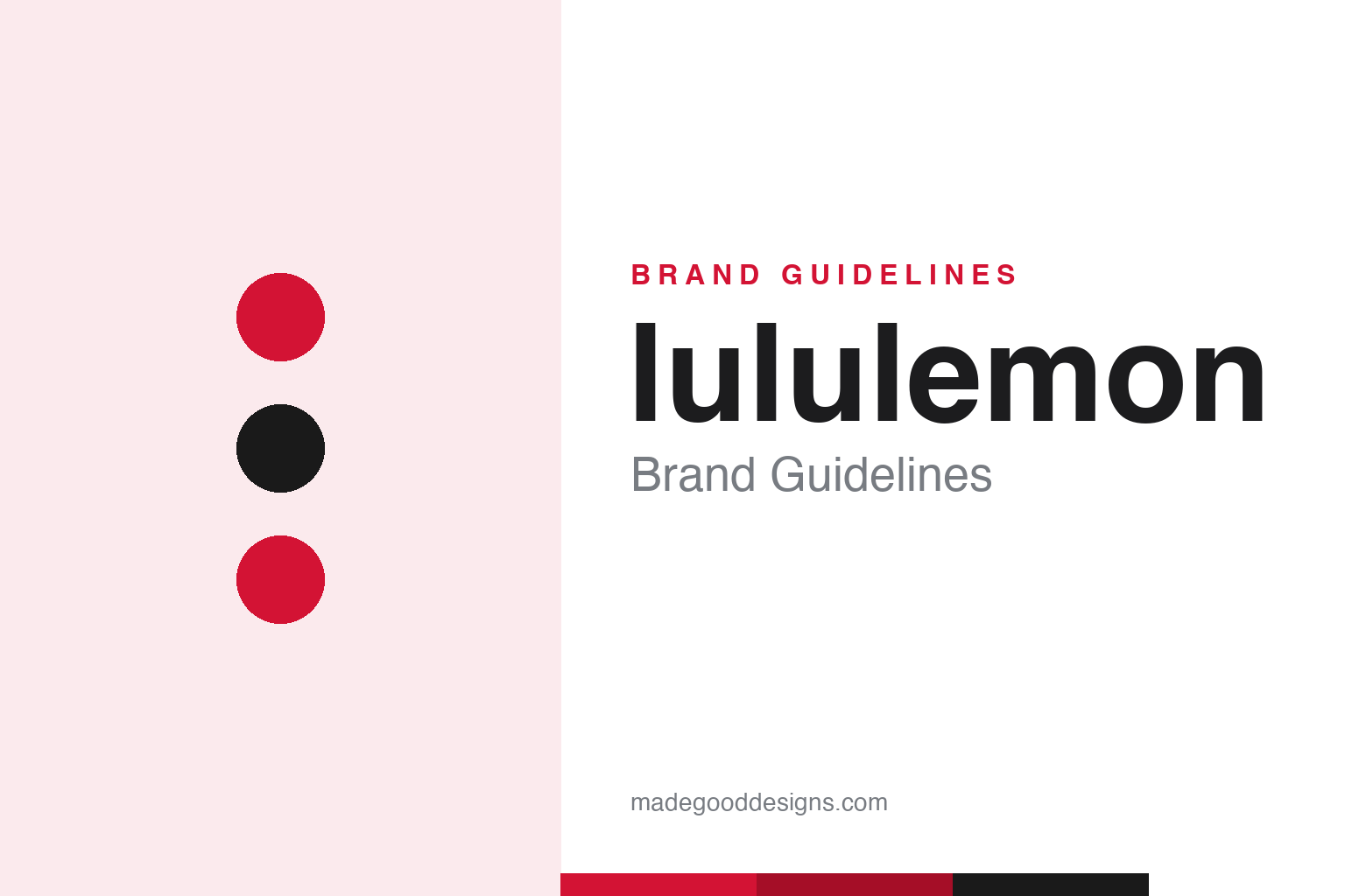 lululemon brand guidelines cover — abstract red and black palette homage