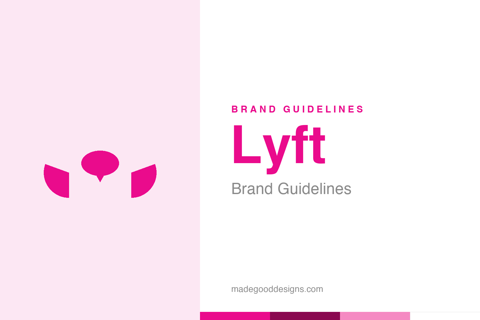 Abstract pink moustache homage for a Lyft brand guidelines field guide