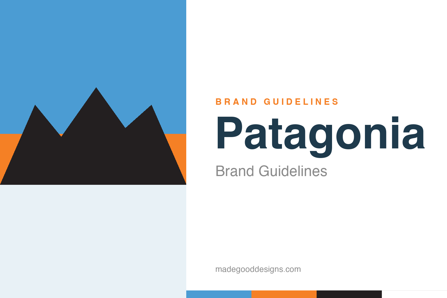 Abstract mountain range at sunset homage for a Patagonia brand guidelines field guide