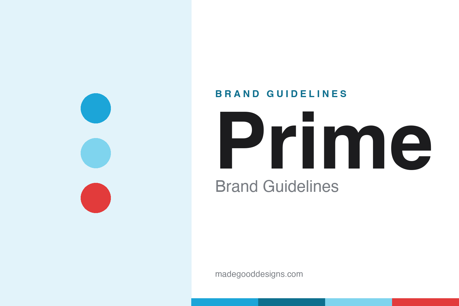 Prime brand guidelines — abstract flavor-coded homage cover (palette dots and swatches; not the Prime logo)