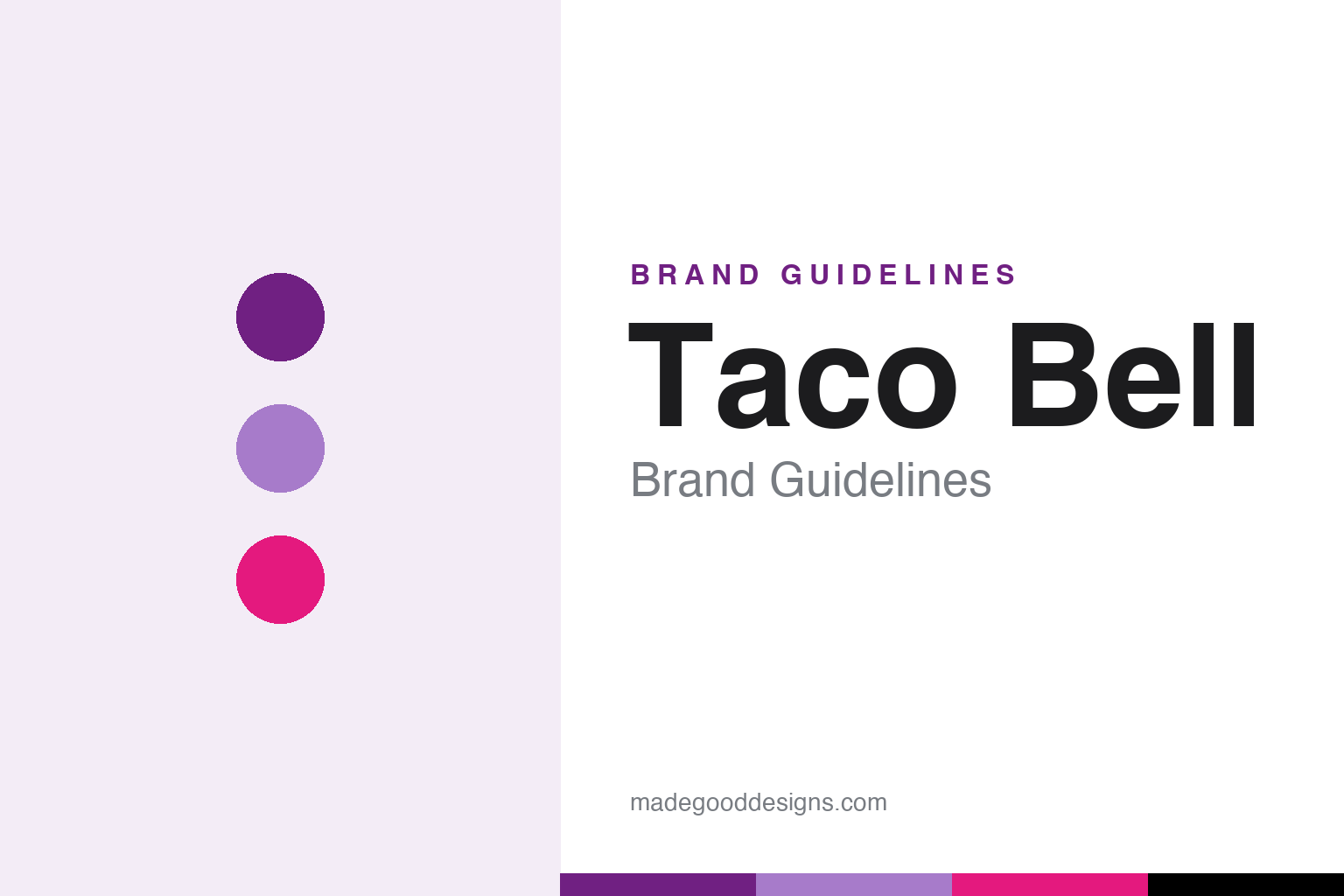 Taco Bell brand guidelines cover — abstract purple palette homage
