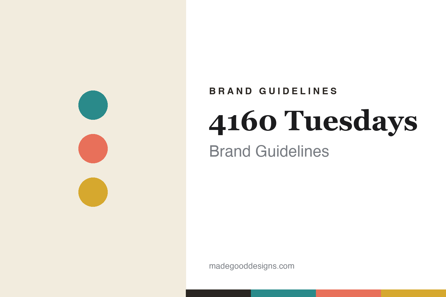 4160 Tuesdays brand guidelines — abstract eclectic vintage homage cover