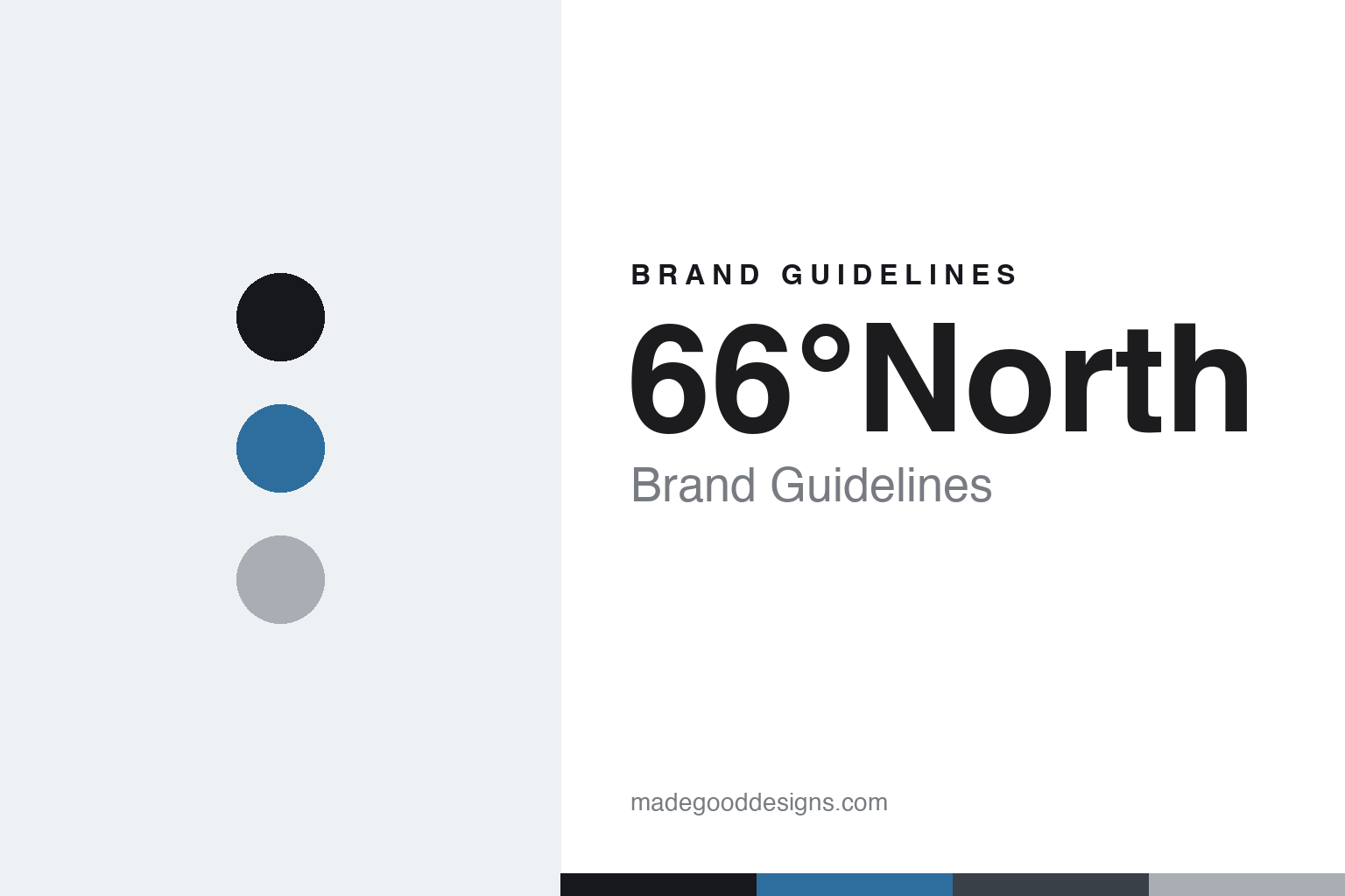66North brand guidelines cover — abstract glacier-blue colour-disc homage (not the 66North logo)