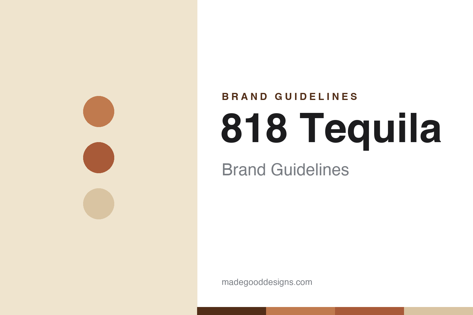 Abstract homage cover for 818 Tequila brand guidelines — terracotta, clay and sand discs