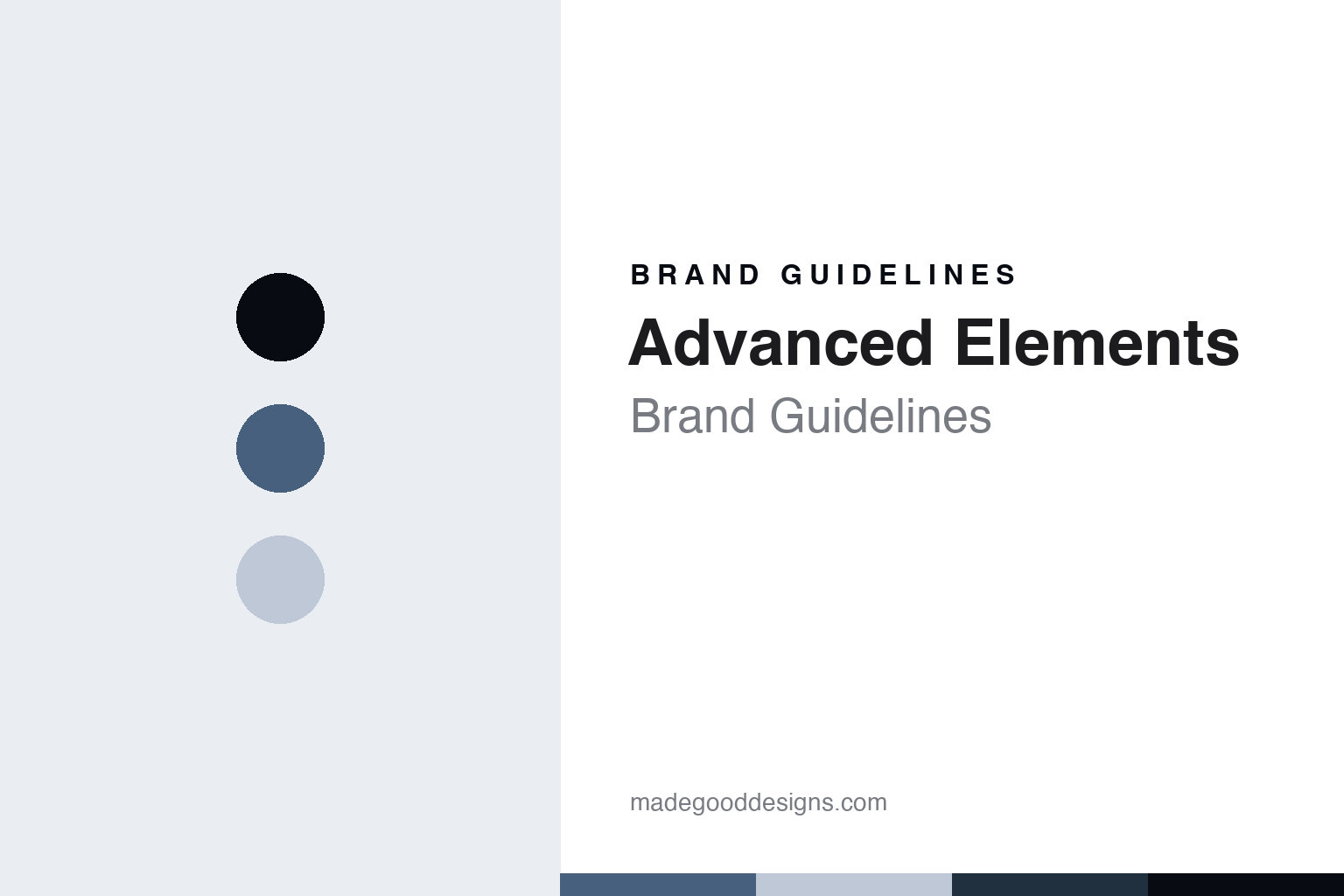 Advanced Elements brand guidelines cover - abstract steel blue discs and hybrid-frame texture homage, no kayak or logo