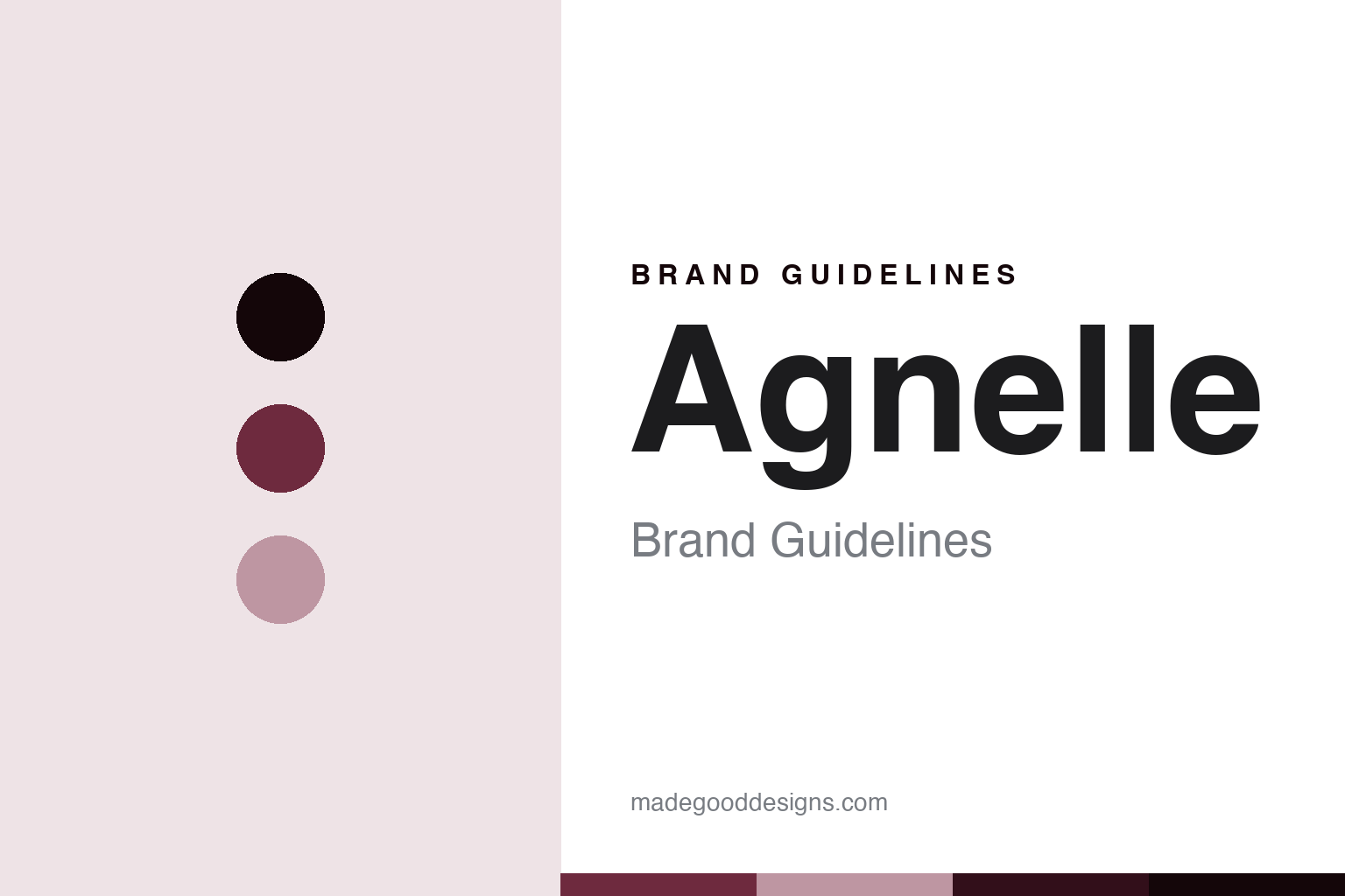 Agnelle brand guidelines — abstract burgundy colour discs and leather/suede-texture homage, not an Agnelle glove or client logo