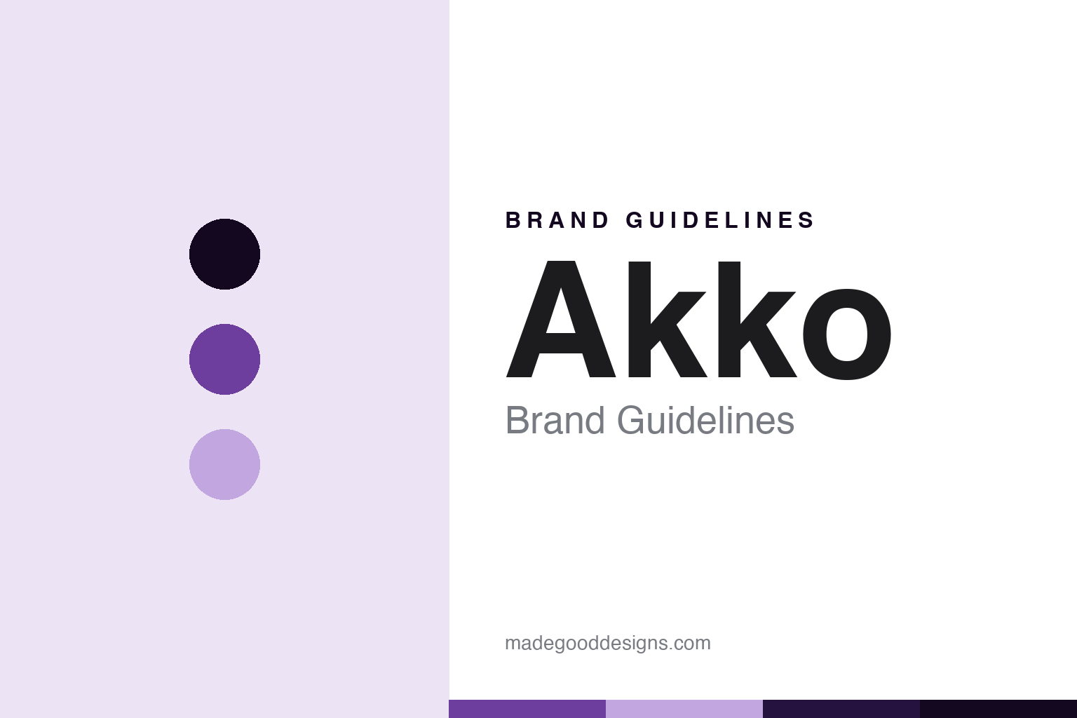 Akko brand guidelines — abstract themed-violet palette and themed-sans homage (not an Akko asset)