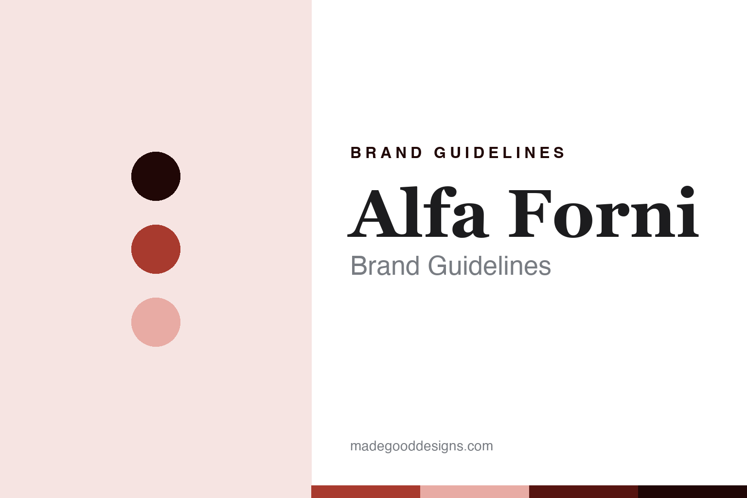 Alfa Forni brand guidelines — abstract colour discs and material texture (original homage; not a Alfa Forni product or logo)