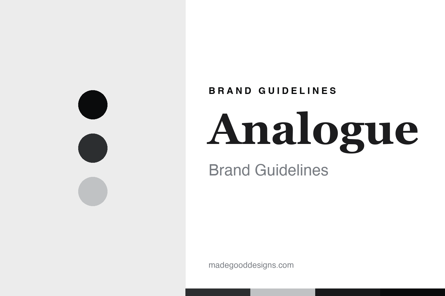 Analogue brand guidelines — abstract colour discs and material texture (original homage; not a Analogue product or logo)