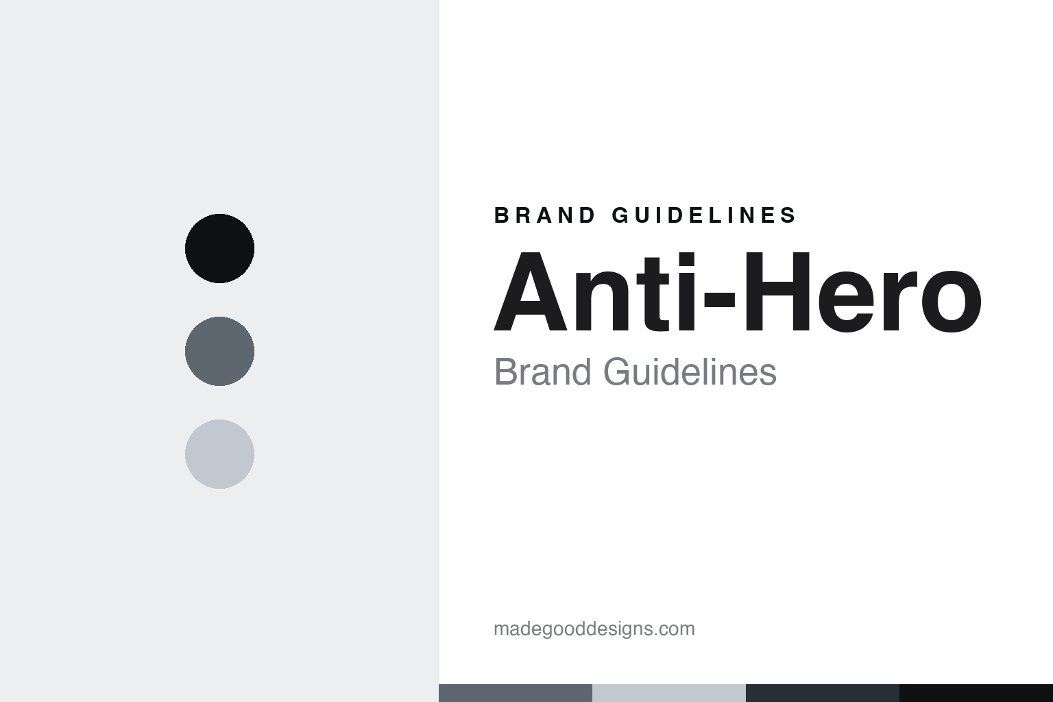 Anti-Hero brand guidelines - abstract pigeon-slate colour discs and maple-veneer texture, an unofficial design homage