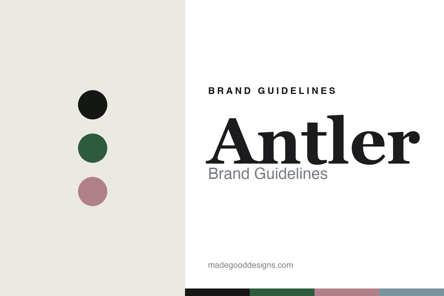 Antler brand guidelines — abstract green-and-moorland colour-disc homage cover; no logo reproduced.