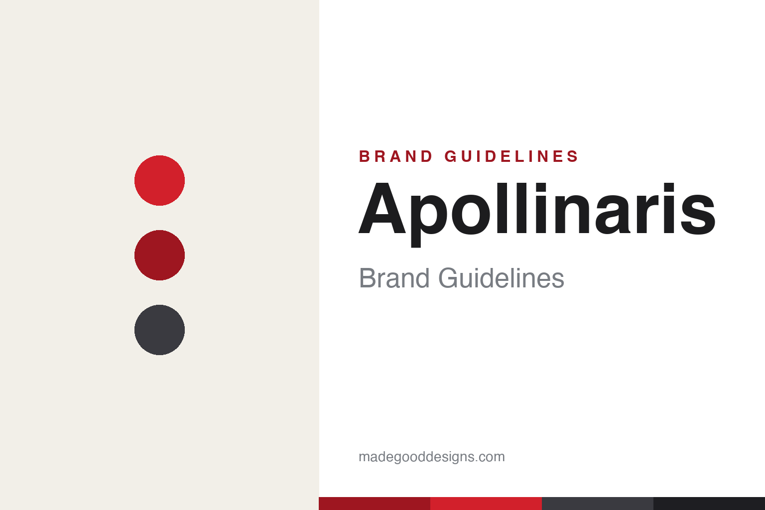 Abstract red palette homage for the Apollinaris brand guidelines (not the Apollinaris red triangle or logo)