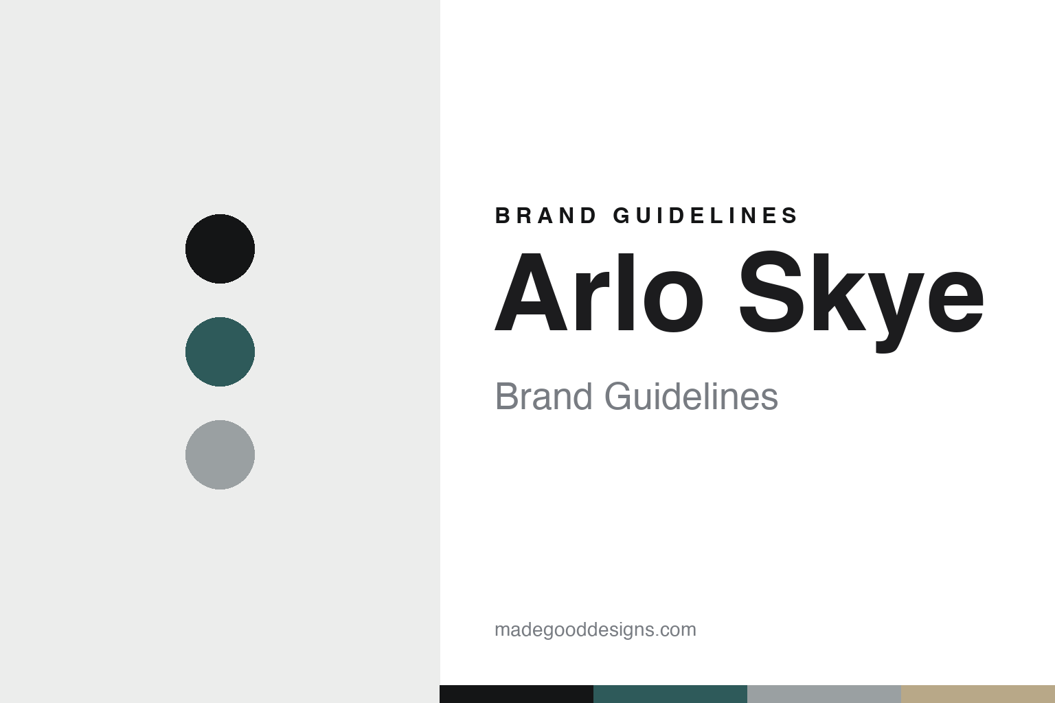 Arlo Skye brand guidelines — abstract teal-and-aluminium colour-disc homage cover; no logo reproduced.