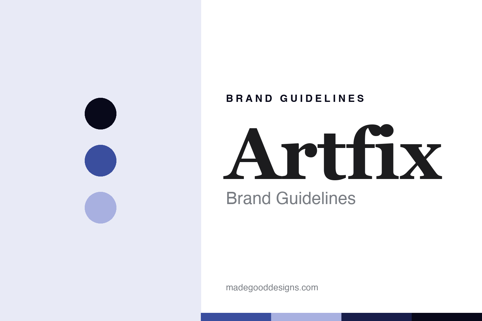 Artfix brand guidelines cover - abstract ultramarine colour discs and primed-ground texture