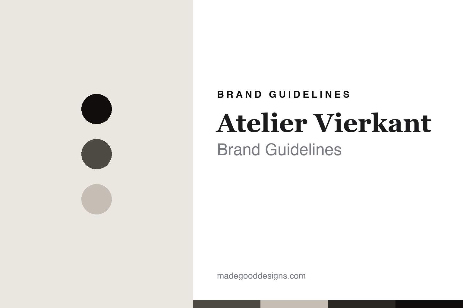 Atelier Vierkant brand guidelines cover - abstract clay-charcoal discs and engobe-clay texture homage, no vessel or logo