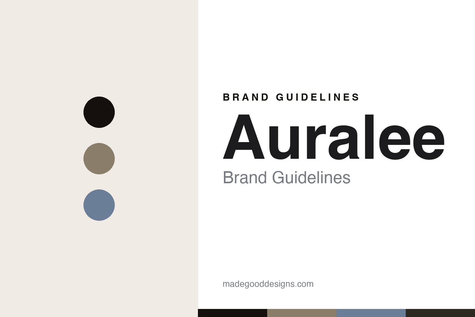 Abstract homage cover for Auralee: taupe, ink and soft-blue colour discs on oatmeal with a quiet-geometric wordmark stand-in; no logo reproduced.