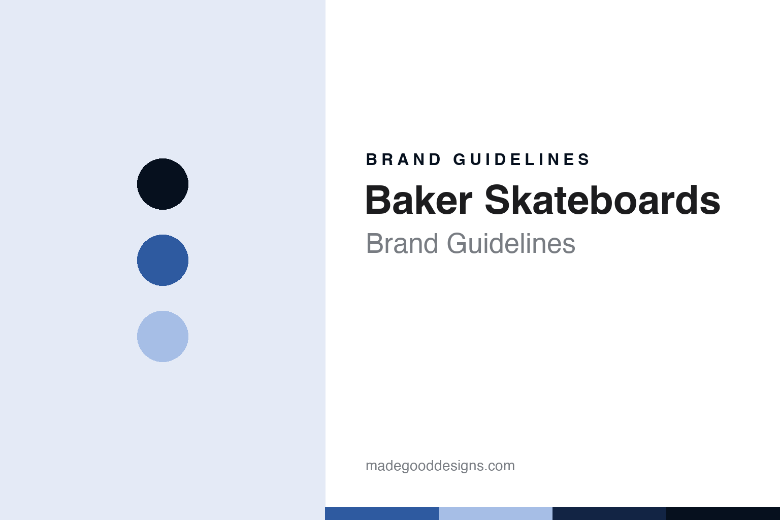 Baker Skateboards brand guidelines - abstract Baker-blue colour discs and maple-veneer texture, an unofficial design homage