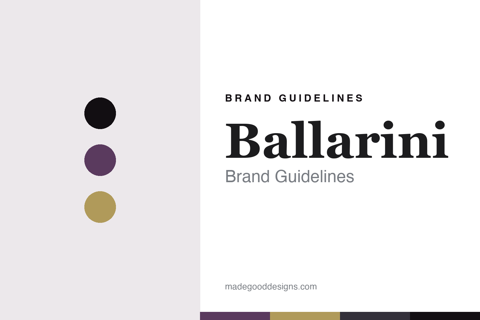 Abstract aubergine and straw cover for a Ballarini brand guidelines design article (colour discs, not a pan)