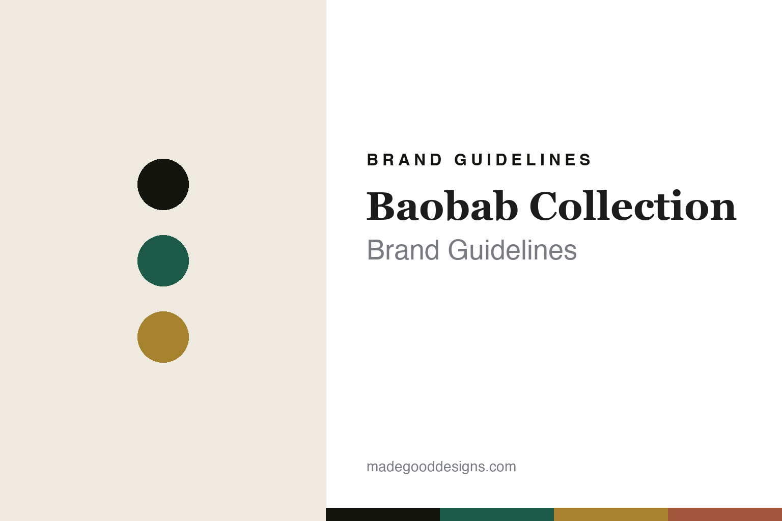 Baobab Collection brand guidelines — abstract colour-disc homage cover