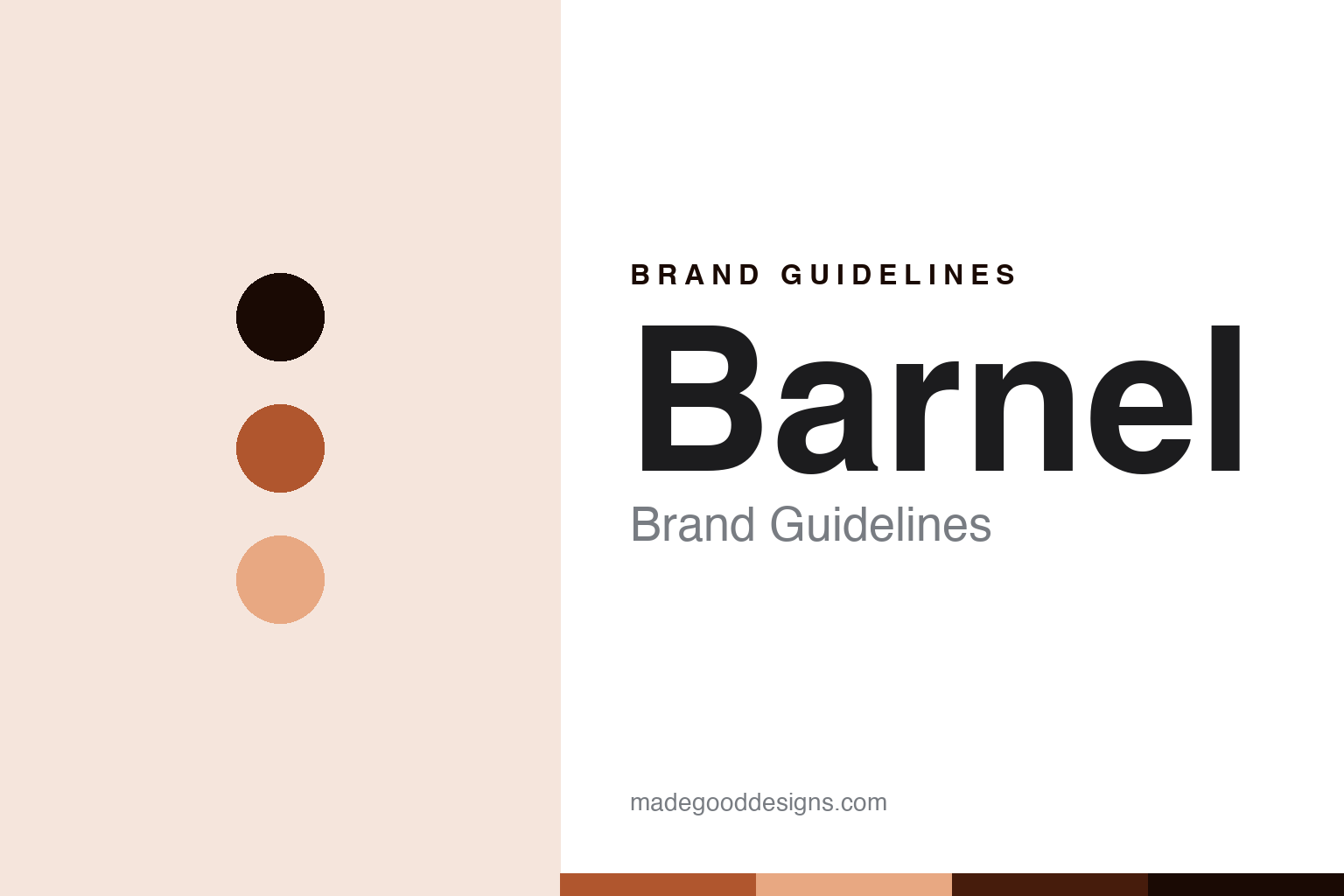 Barnel brand guidelines — abstract homage cover in rust, ink and peach; not a Barnel product or logo