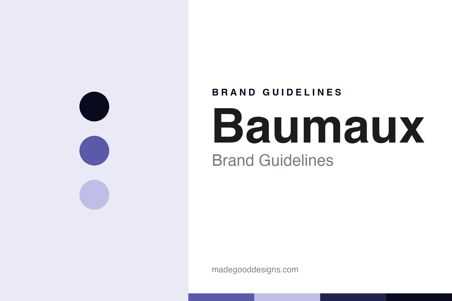 Baumaux brand guidelines - abstract French-periwinkle colour discs and seed-packet-paper texture, an unofficial design homage