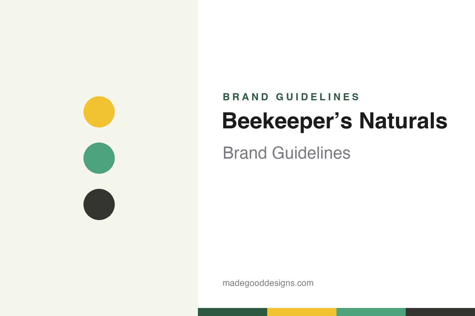 Abstract clean yellow-and-green palette homage for the Beekeeper's Naturals brand guidelines (not the Beekeeper's Naturals logo)