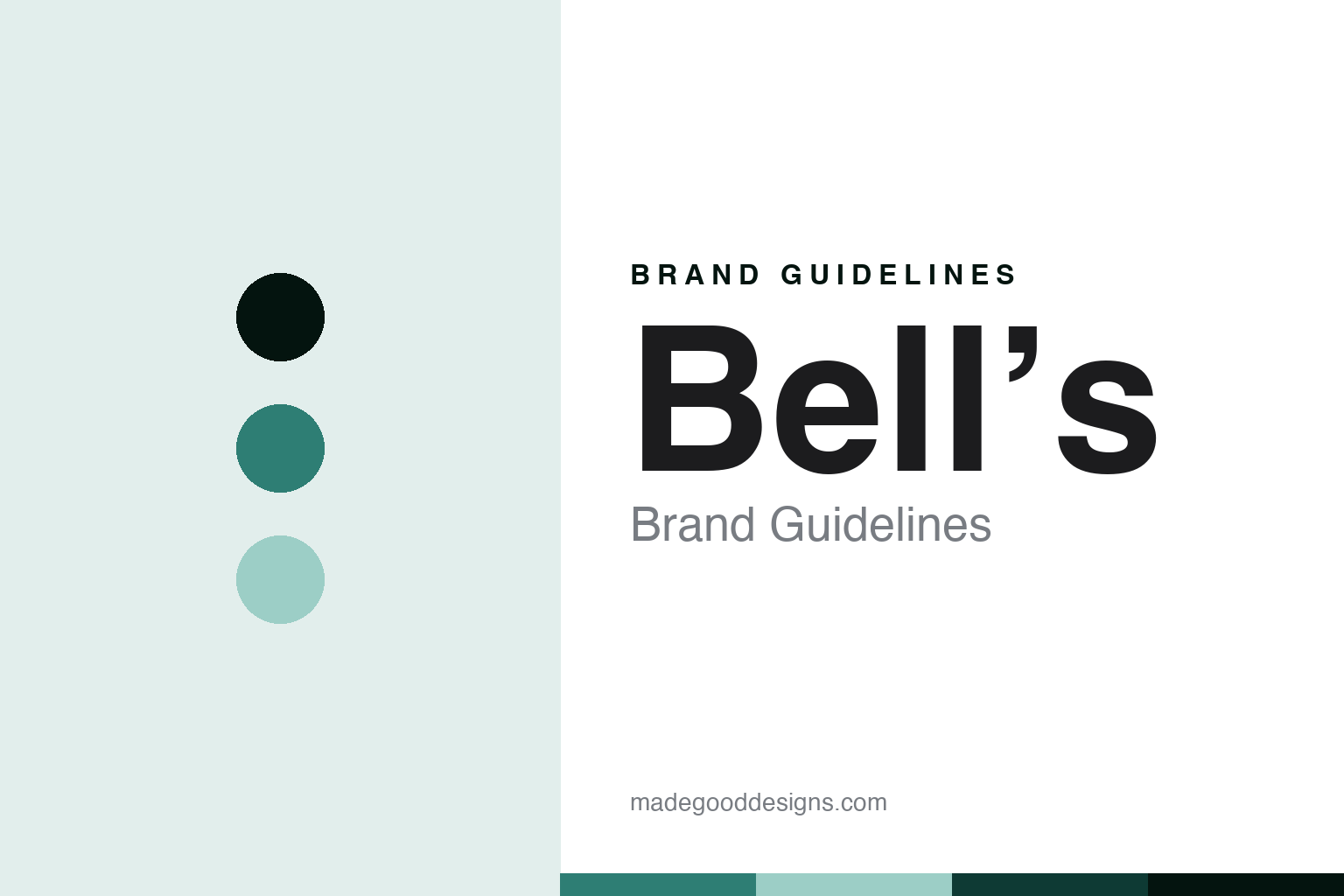 Bell's Brewery brand guidelines — abstract river-teal palette and Midwest-sans homage (not a Bell's asset)