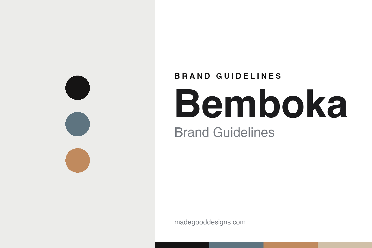 Bemboka brand guidelines — abstract colour-disc homage in dusty blue and honey (not the Bemboka knit structures or packaging)