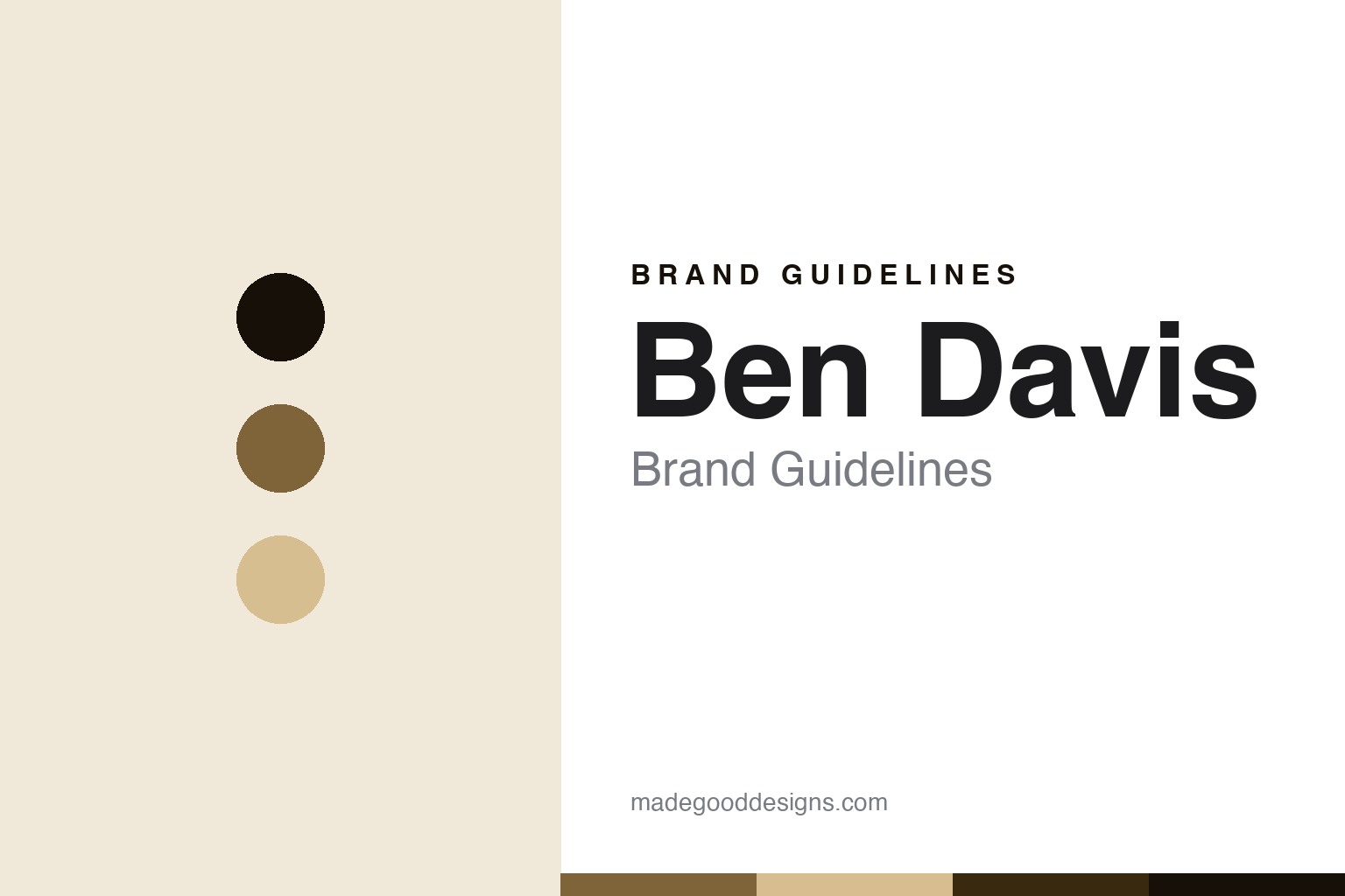 Ben Davis brand-guidelines cover — abstract tobacco-twill and wheat colour discs on paper (original homage, no logo, garment or mascot).