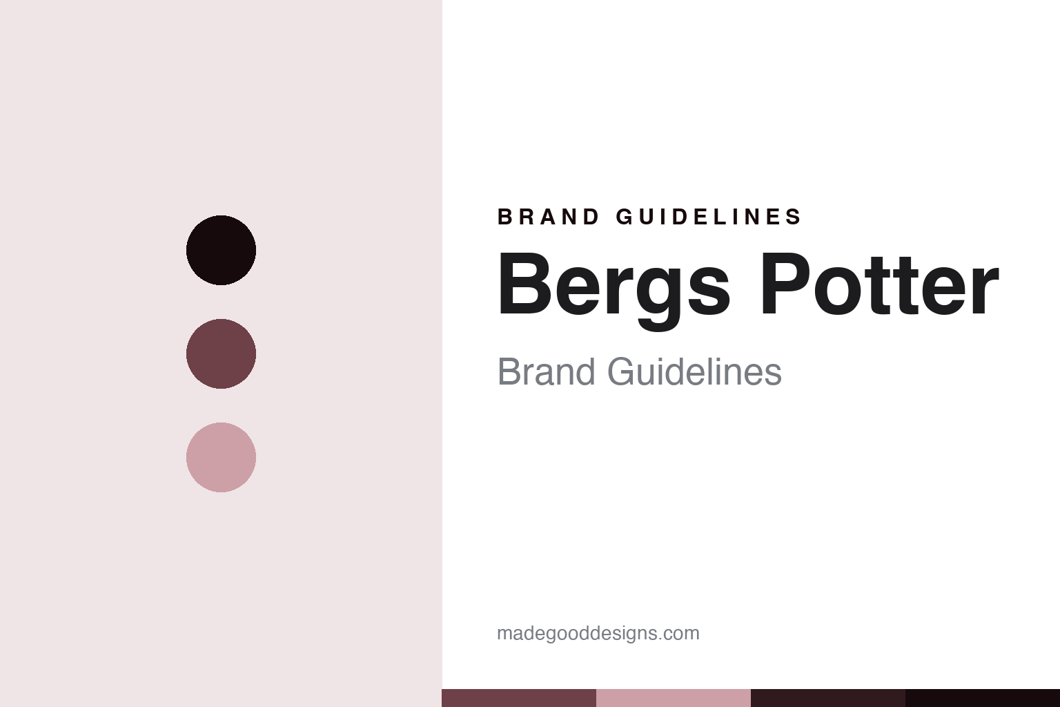 Bergs Potter brand guidelines — abstract Tuscan-terracotta homage cover (editorial, unofficial)