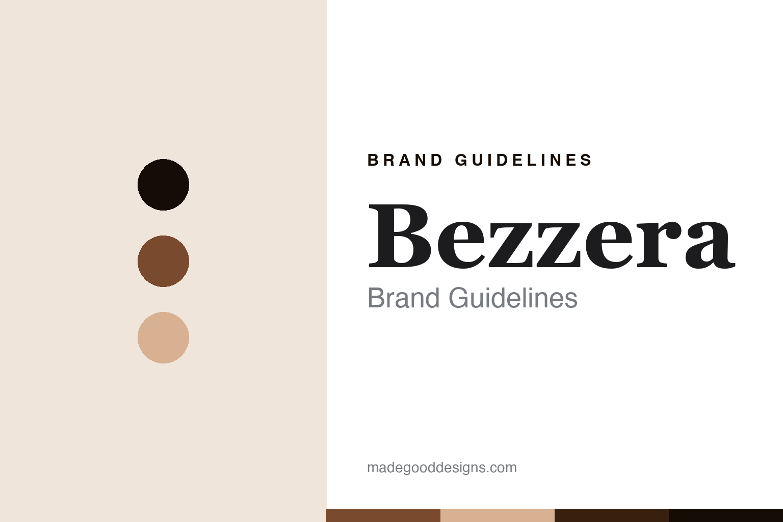 Bezzera brand guidelines — abstract homage cover in chestnut, ink and crema; not a Bezzera product or logo