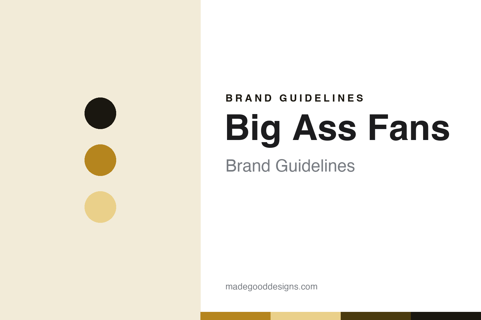 Big Ass Fans brand guidelines — abstract colour discs and material texture (original homage; not a Big Ass Fans product or logo)