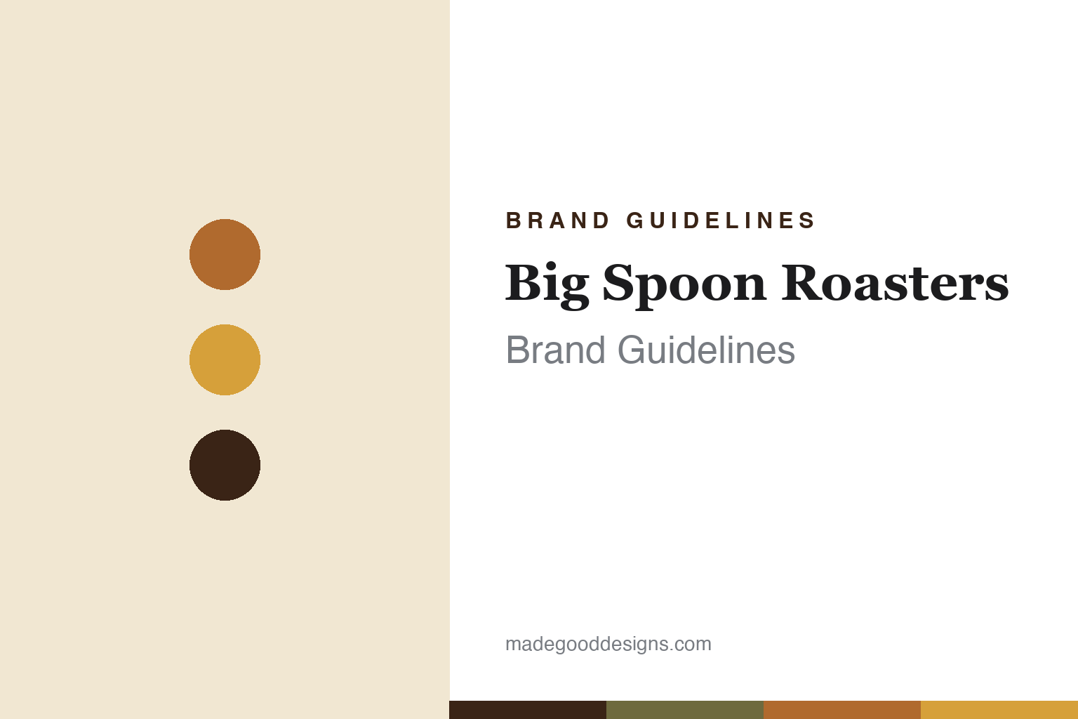 Abstract homage to Big Spoon Roasters: warm roasted-amber, honey-gold and deep-roast artisan discs and swatches (not a Big Spoon logo)