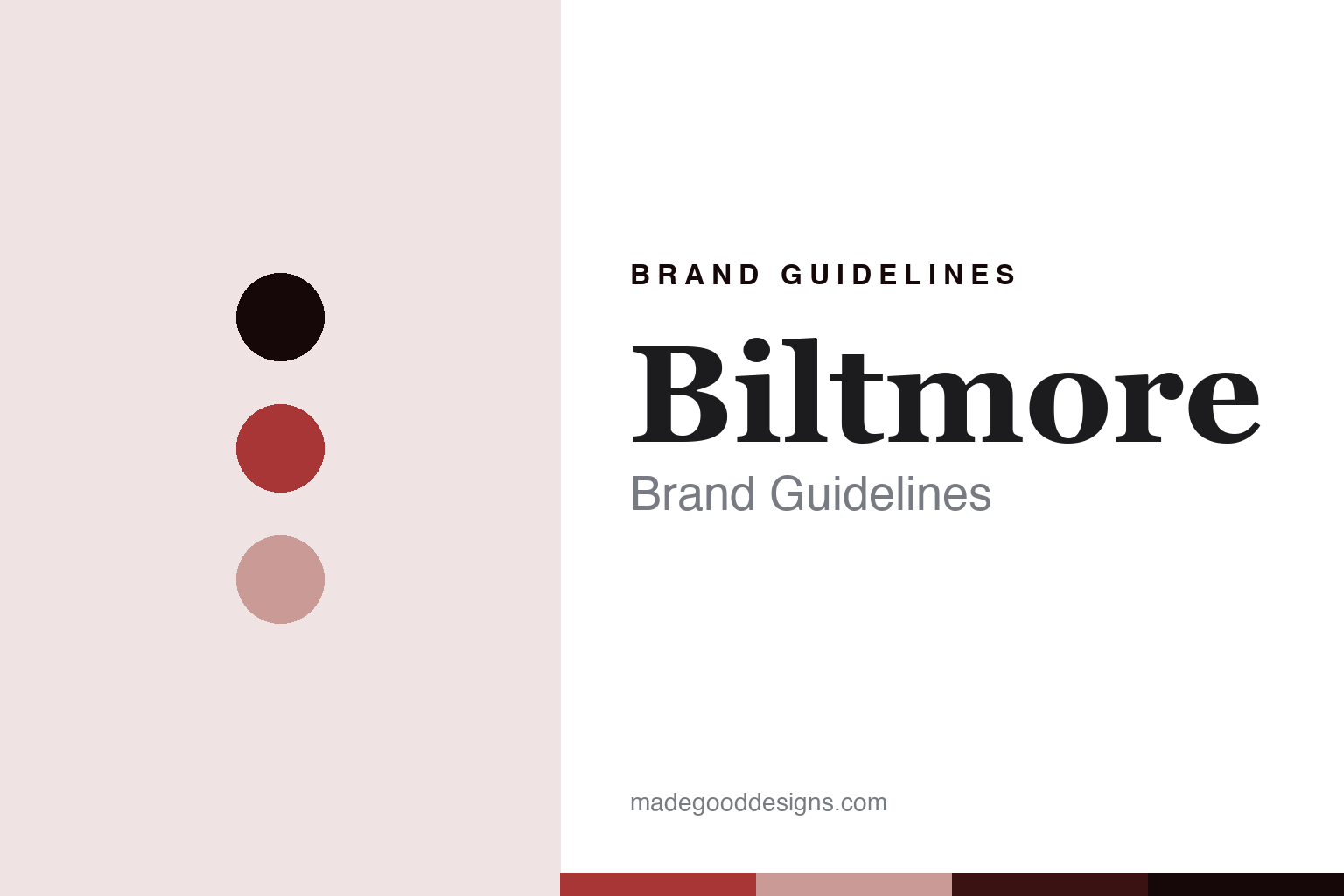 Biltmore brand guidelines — abstract Canadian-red colour discs and felt-texture homage, not a Biltmore hat or owner logo