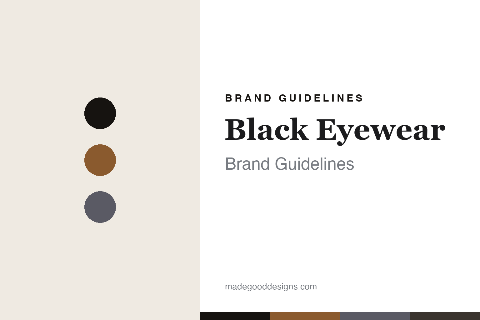 Black Eyewear brand guidelines — abstract colour-disc homage cover (not the Black Eyewear frame or logo)