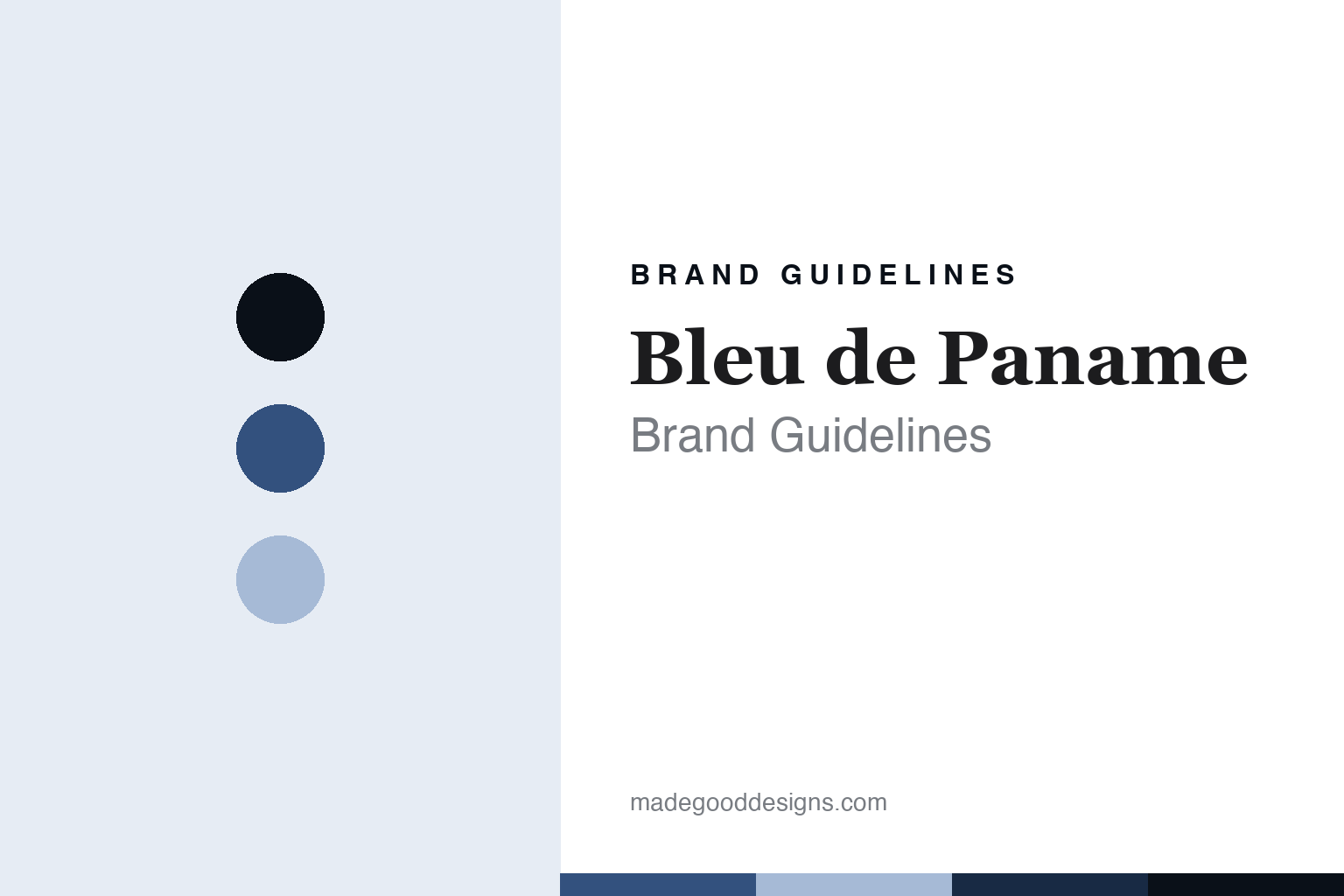 Bleu de Paname brand-guidelines cover — abstract worker-blue and sky colour discs on paper (original homage, no logo or garment).