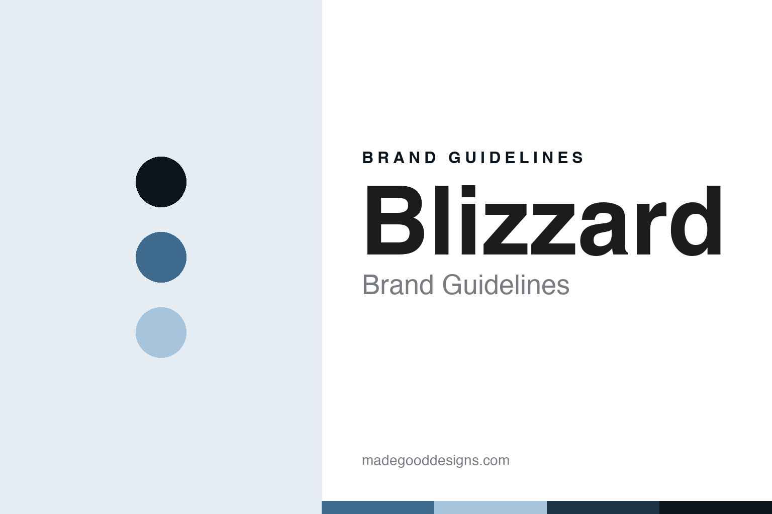 Blizzard skis brand guidelines — abstract ice-blue palette and alpine-sans cover homage (Austrian ski maker, not affiliated)