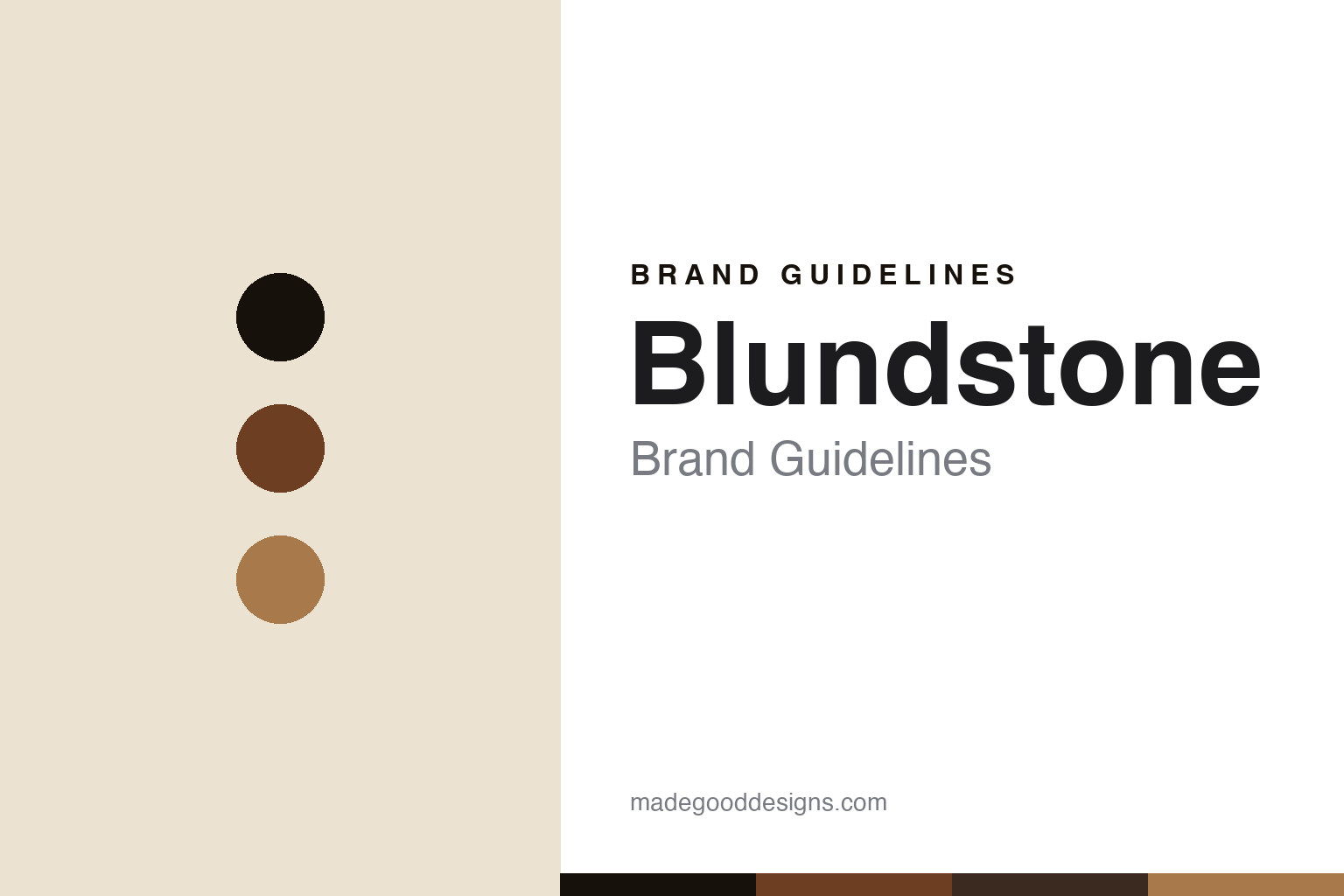 Blundstone brand guidelines — abstract colour-disc homage cover (rustic brown and tan)