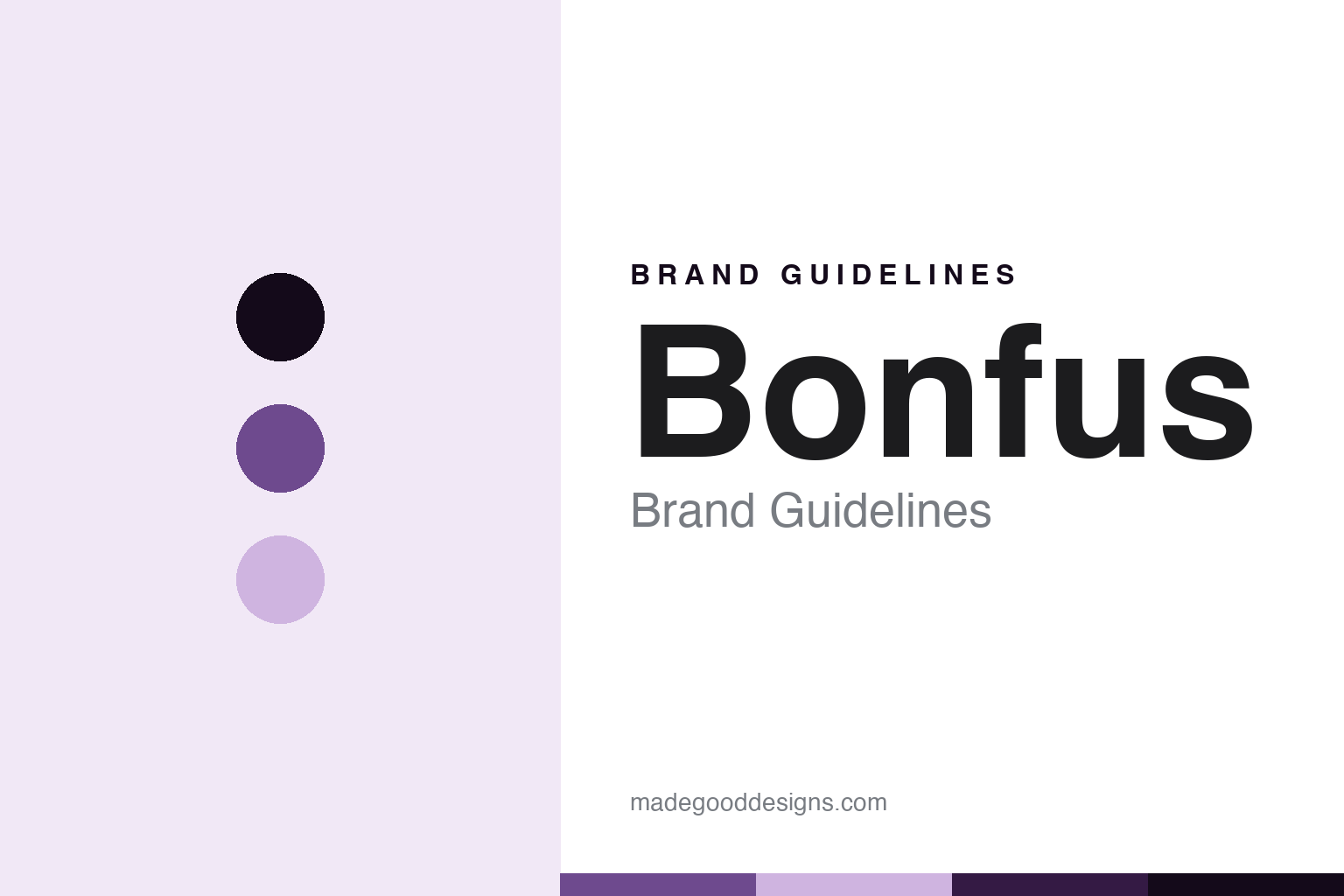 Bonfus brand guidelines cover - abstract violet colour discs and DCF-weave texture