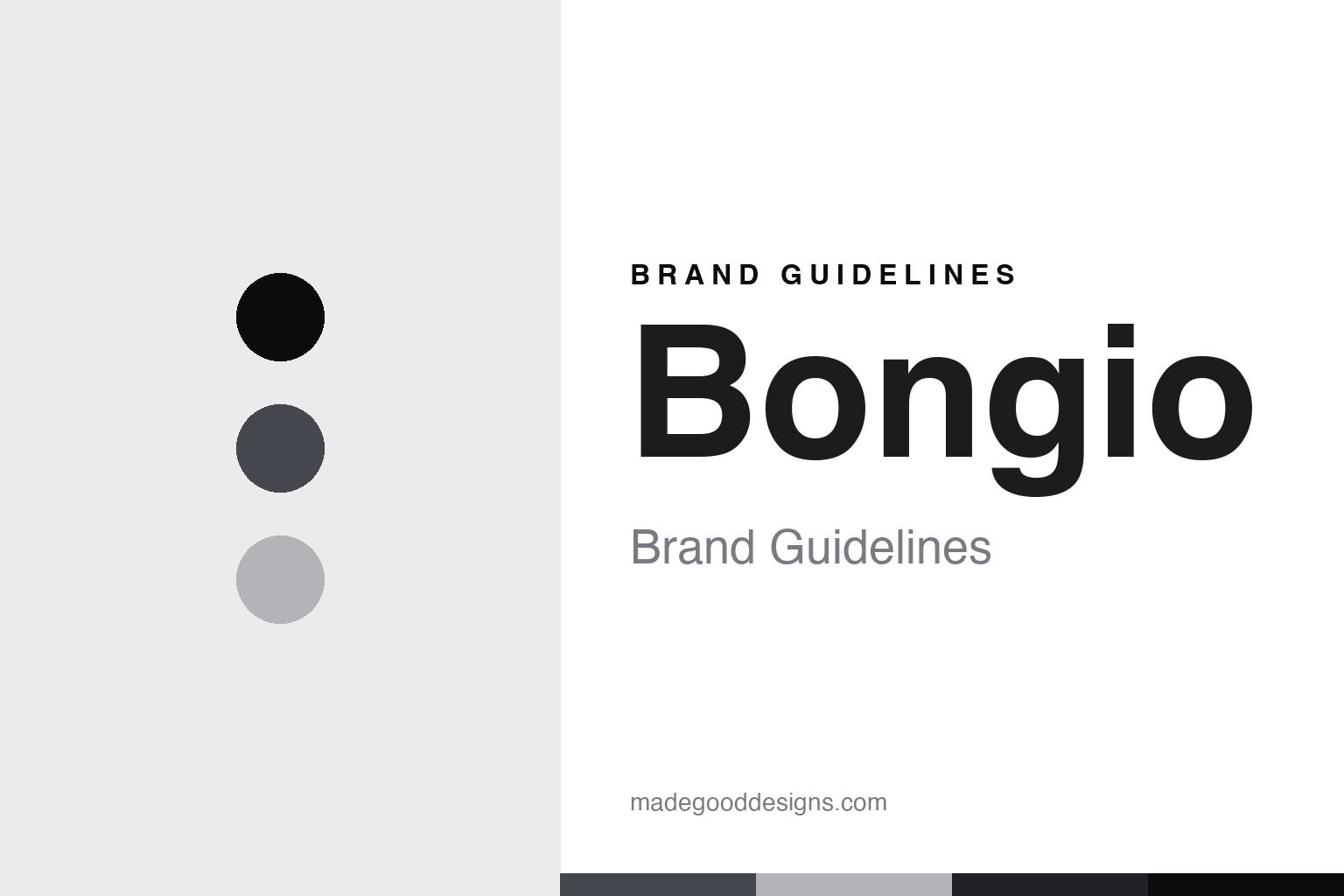 Bongio brand guidelines — abstract brass-and-steel homage cover (editorial, unofficial)