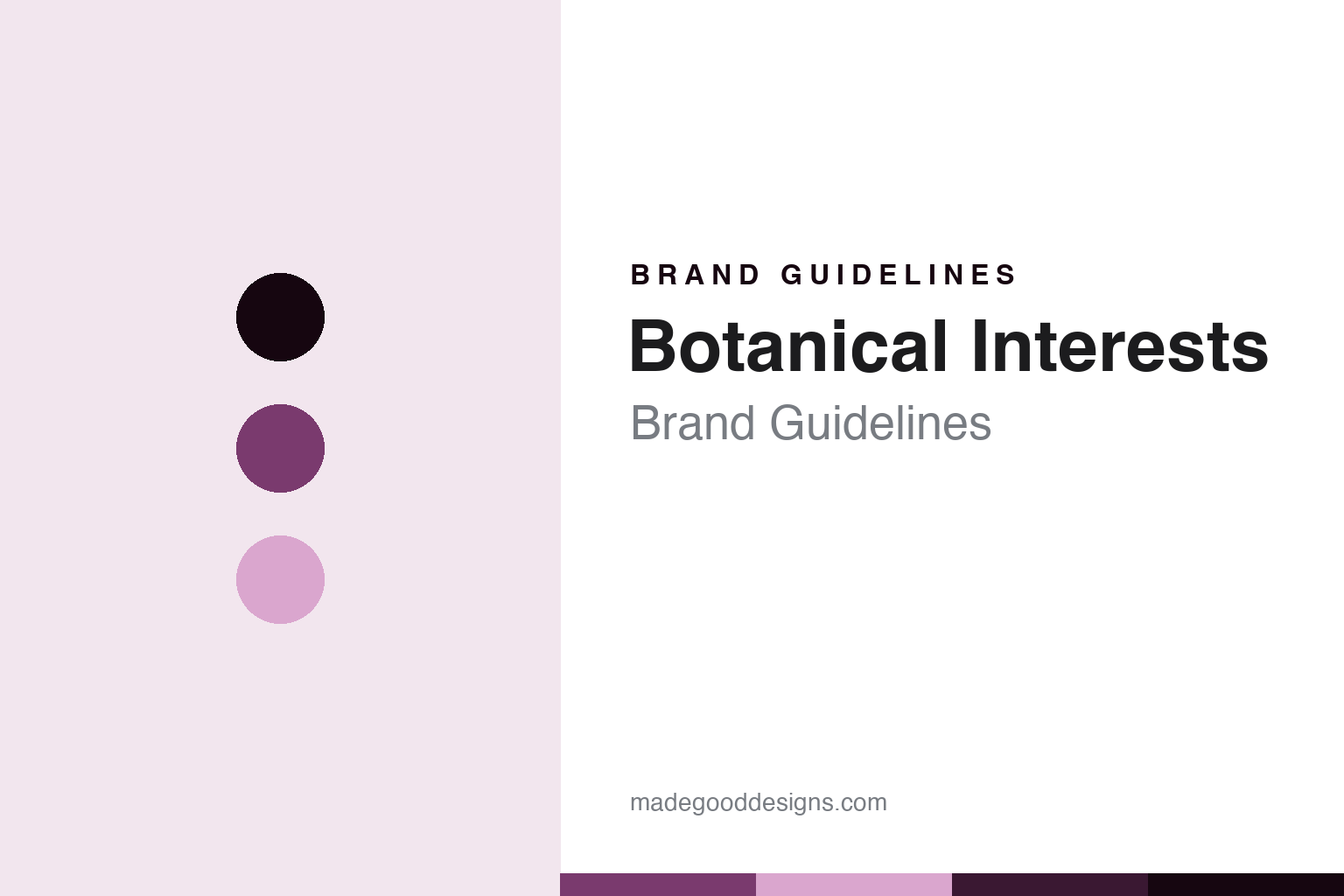 Botanical Interests brand guidelines - abstract botanical-plum colour discs and seed-packet-paper texture, an unofficial design homage