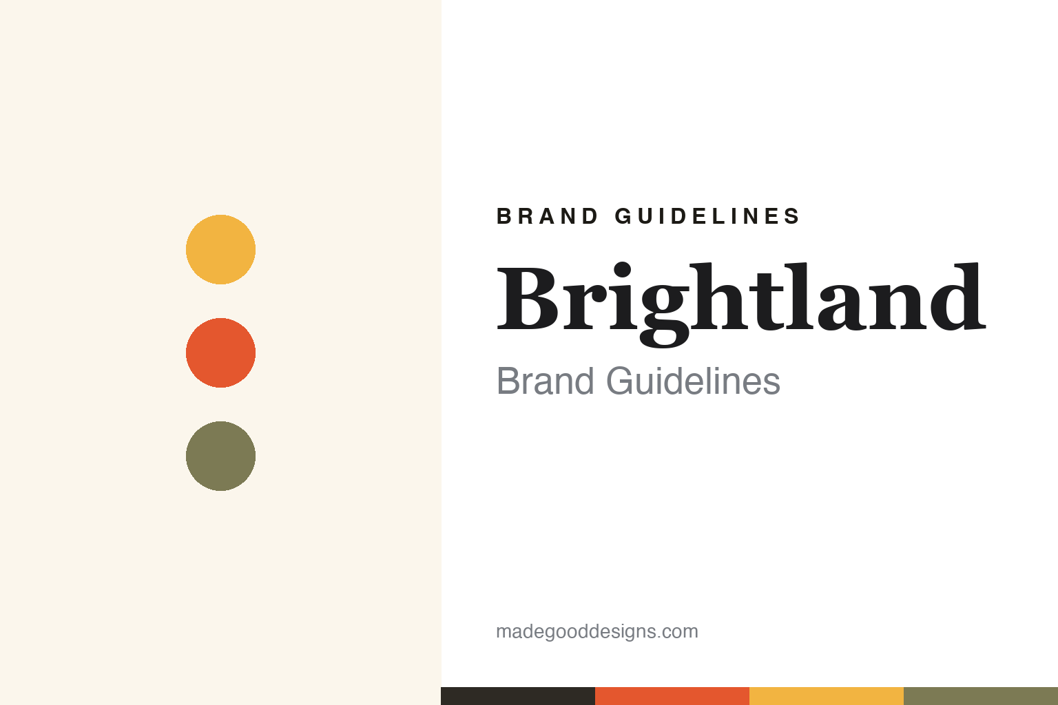 Abstract homage to Brightland: cream-and-gold colour discs and swatches (not a Brightland logo)