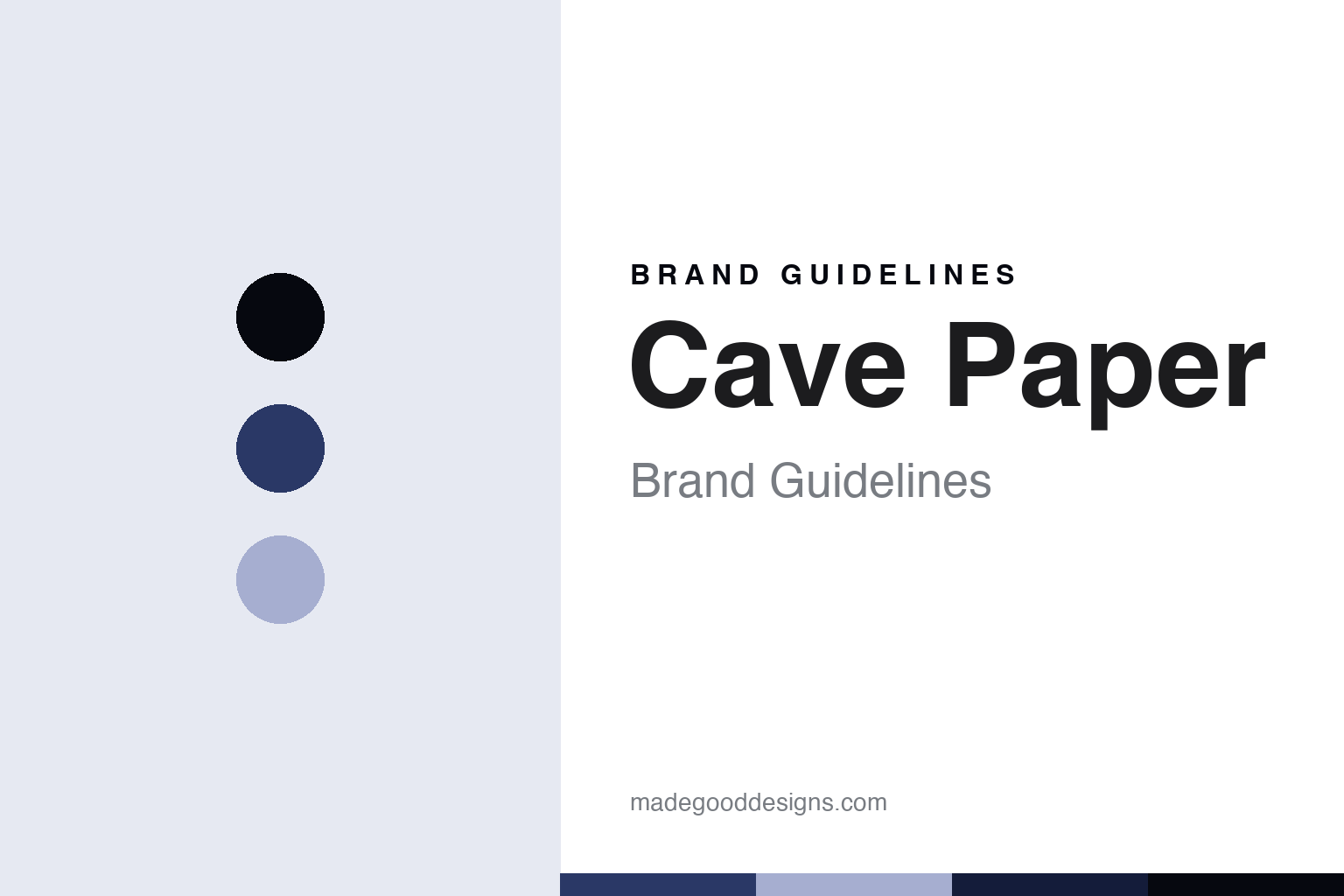Cave Paper brand guidelines cover, abstract colour discs and dyed-fibre texture in indigo