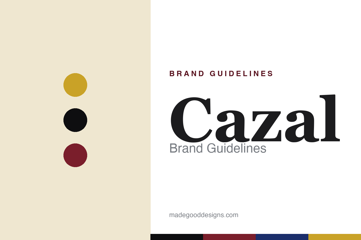 Cazal brand guidelines — abstract homage cover (gold and black palette with jewel tones; not a Cazal asset)