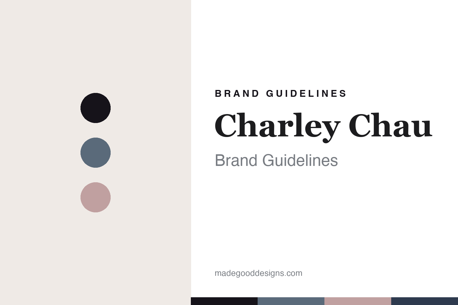 Charley Chau brand guidelines — abstract colour-disc homage cover