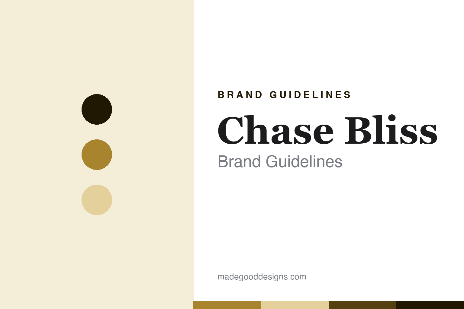 Chase Bliss brand guidelines cover — abstract bliss-gold palette discs and anodised-metal texture (homage, not the Chase Bliss logo or any pedal)