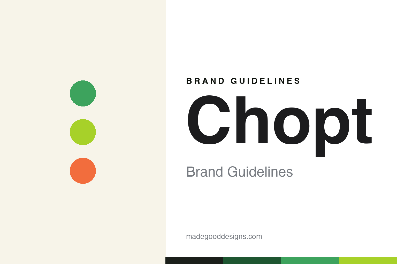 Abstract homage to Chopt: bold fresh-green craveable discs and swatches (not a Chopt logo)