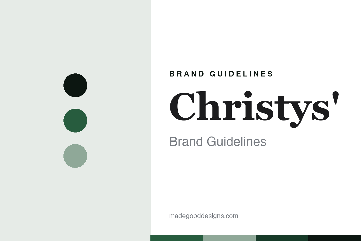Christys brand guidelines — abstract bottle-green colour discs and felt/straw-texture homage, not a Christys hat or label
