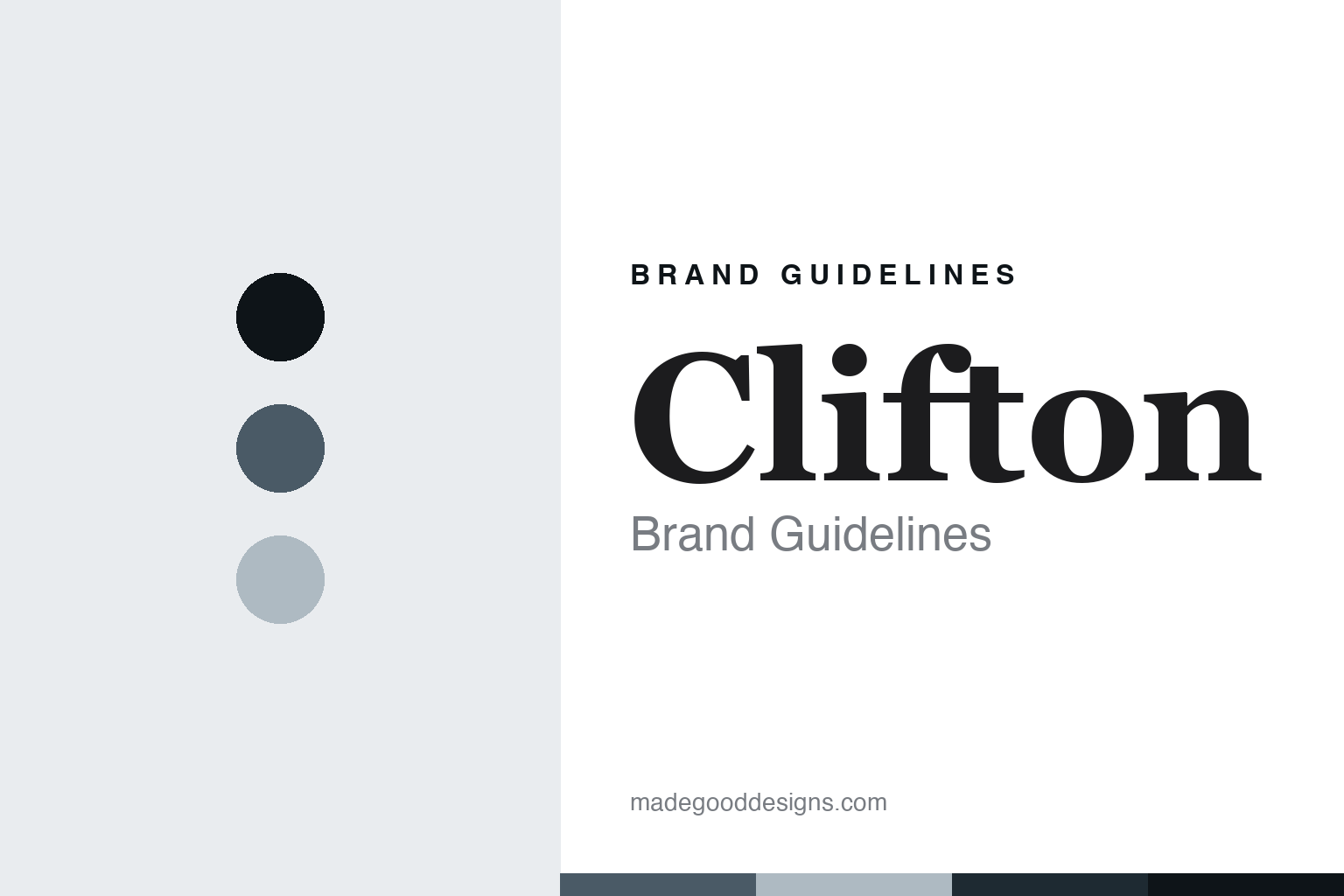 Clifton brand guidelines cover — abstract Sheffield-steel and frost colour discs and cast-iron/walnut texture (homage; not a Clifton plane or logo)